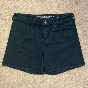 American Eagle Black Super Stretch Jean Shorts Size: 10